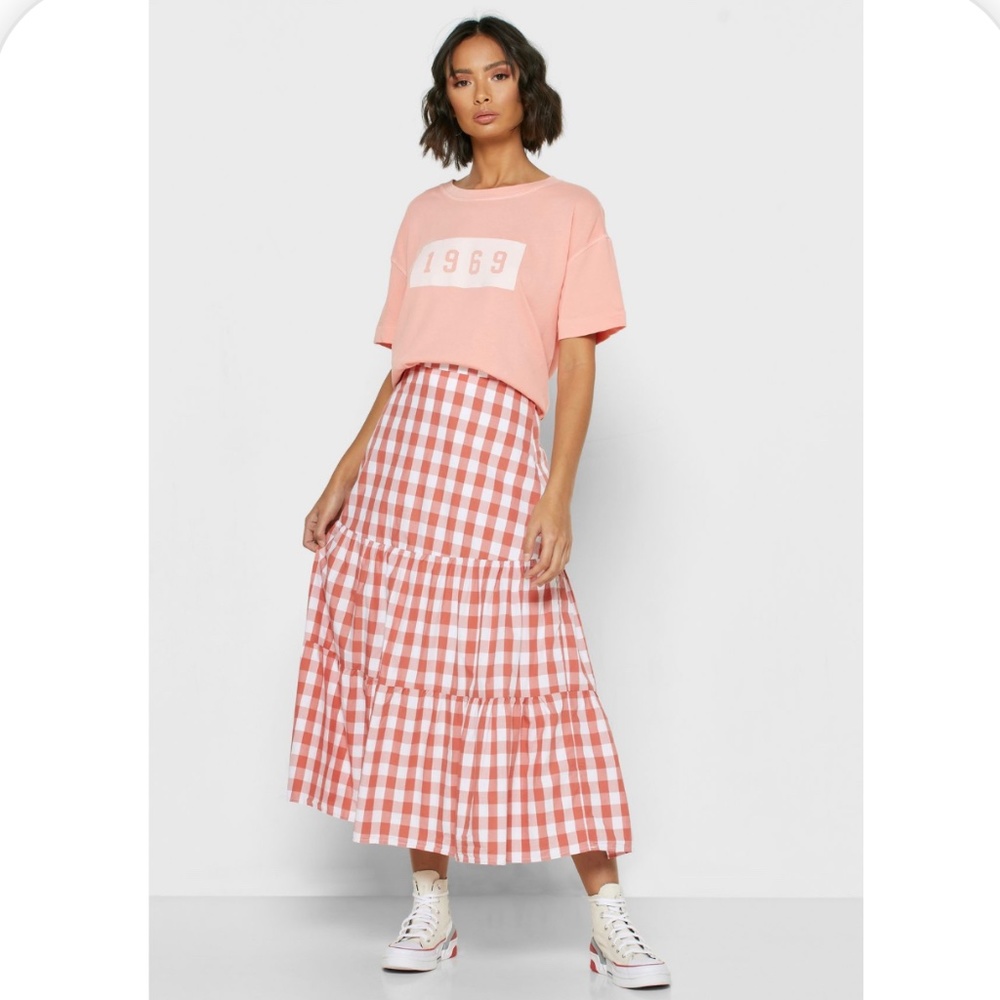 GAP Gingham Midi Skirt XS petite